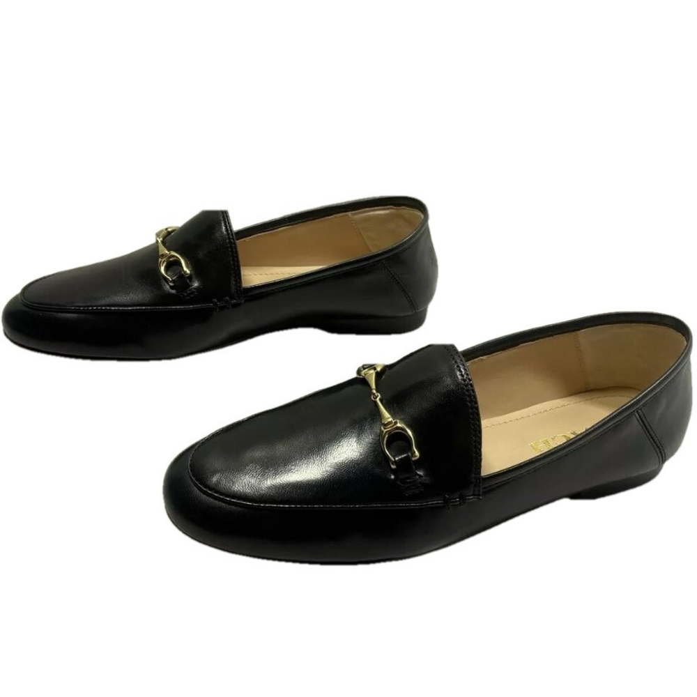 NEW COACH Women's Haley Loafers Size 6.5B Leather Round Toe Flat Black